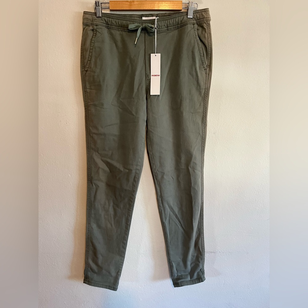 Hudson NWT Women’s Track Trouser Rolled Cuffs Small Khaki Green